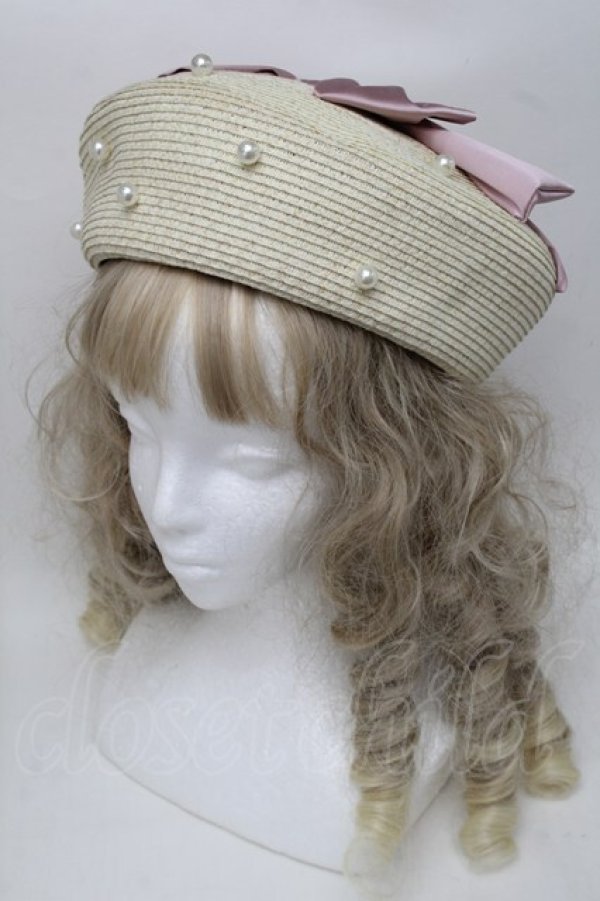 画像1: axes femme kawaii / リボンサマーベレー  オフｘピンク S-25-08-18-1010-AX-AC-AS-ZT-K025 (1)