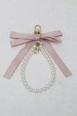 画像1: Maison de FLEUR / リボンパールストラップ  ピンク S-25-08-18-1002-LO-ZA-HR-ZS (1)