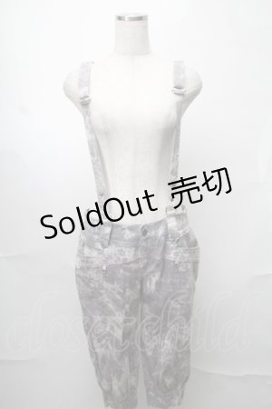 画像: Ozz Croce / サス付きパンツ  グレーＸ白 S-25-08-18-1023-OO-PA-SA-ZI