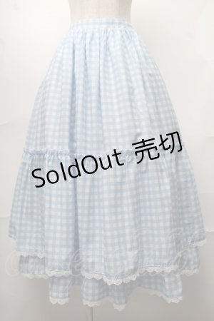 画像: axes femme kawaii / ギンガムチェック柄スカート  サックスｘ白 S-25-08-18-1025-AX-SK-AS-ZS