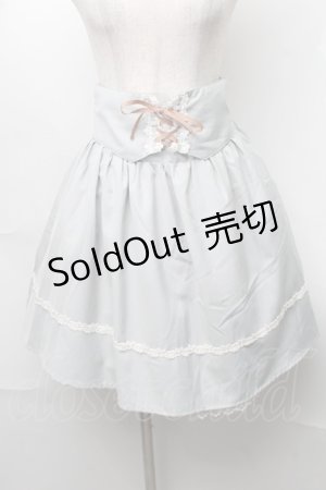 画像: Amavel / バラレース編み上げスカート  サックス S-25-08-18-1028-CA-SK-HR-ZH