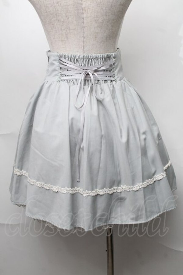 画像2: Amavel / バラレース編み上げスカート  サックス S-25-08-18-1028-CA-SK-HR-ZT490 (2)