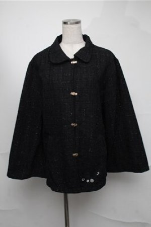 画像: NieR Clothing / ラメツイードジャケット  黒 S-25-08-18-034-PU-JA-HR-ZS