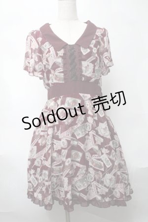 画像: axes femme / ローズレターワンピース  ワイン S-25-08-19-057-AX-BL-AS-ZS