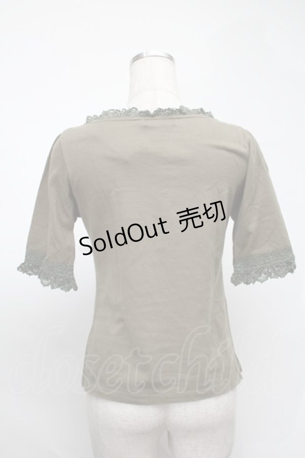 画像2: Emily Temple cute / リボンカットソー  カーキ S-25-08-19-031-ET-TO-AS-ZT498 (2)