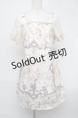 画像: axes femme / 絵画タッチバラ柄チュニ  オフ S-25-08-19-034-AX-OP-AS-ZS