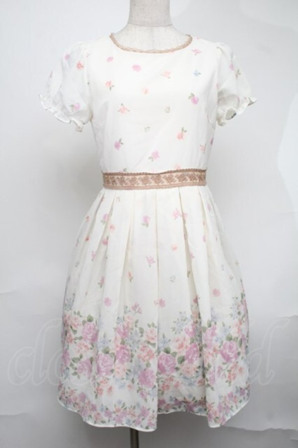 画像1: LODISPOTTO / シフォン花柄ワンピース  ベージュ S-25-08-19-037-LO-JA-HR-ZS (1)