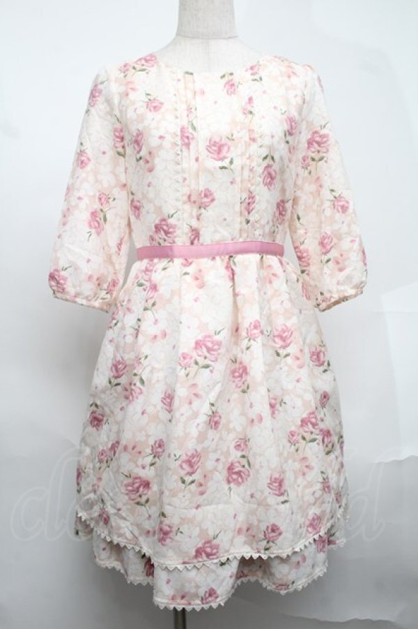 画像1: LODISPOTTO / シフォン花柄ワンピース  ピンク S-25-08-19-043-LO-JA-HR-ZS (1)