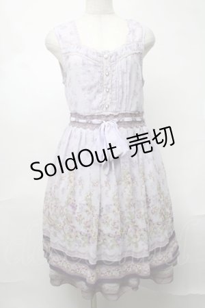 画像: axes femme / カラーローズパネル柄ワンピース  ラベンダー S-25-08-20-041-AX-OP-HR-ZS