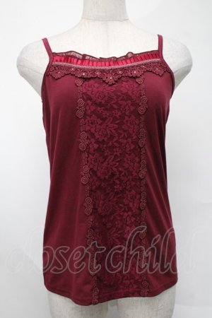 画像: axes femme / レースキャミソール  ワイン S-25-08-20-005-AX-TO-HR-ZS