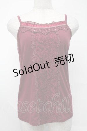 画像: axes femme / レースキャミソール  ワイン S-25-08-20-005-AX-TO-HR-ZS