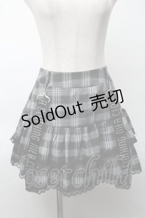 画像: NieR Clothing / チェック柄ティアードスカート  黒ｘ白 S-25-08-20-055-PU-SK-HR-ZS