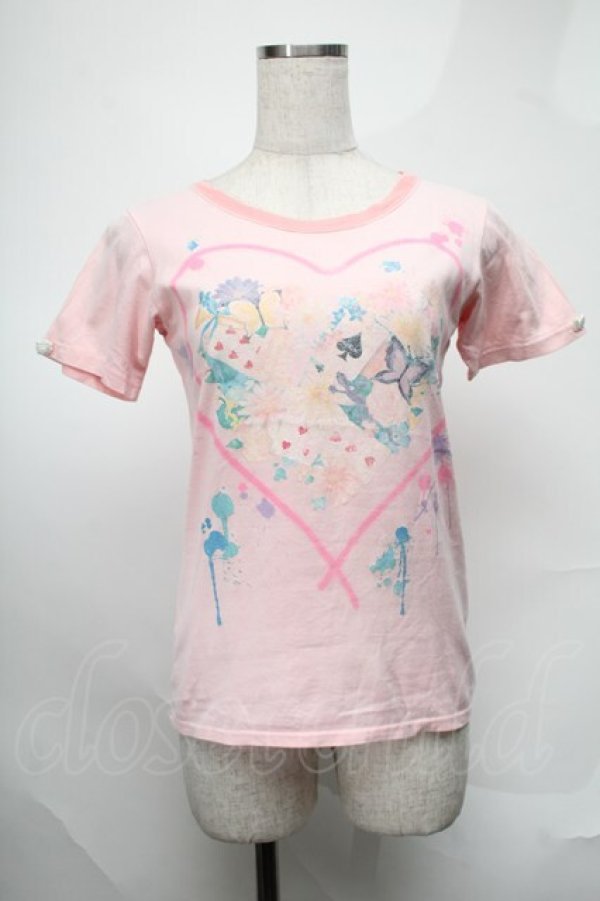 画像1: MILK / プリントTシャツ  ピンク S-25-08-20-011-ML-TO-AS-ZS (1)