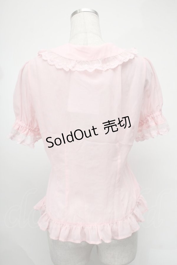 画像2: BABY,THE STARS SHINE BRIGHT / 半袖丸衿シフォンブラウス  ピンク S-25-08-20-012-BA-BL-HR-ZS (2)