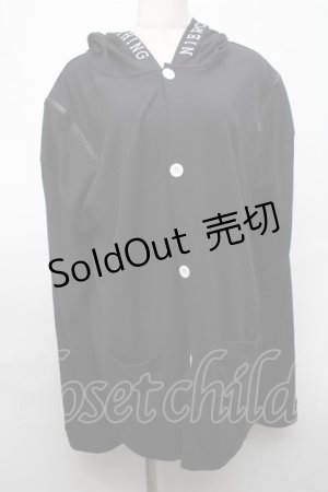 画像: NieR Clothing / フード付カーディガン  黒 S-25-08-20-020-PU-TO-HR-ZY