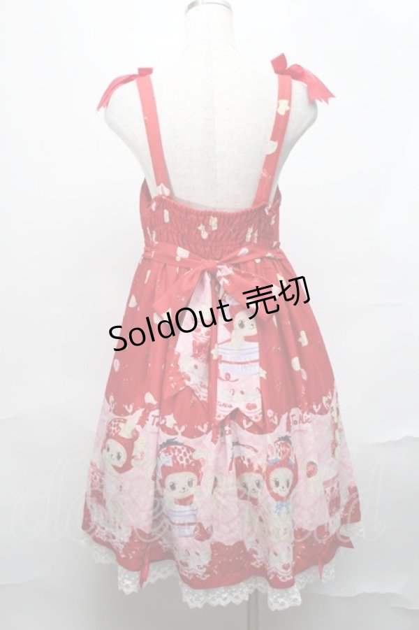 画像2: To Alice / Strawberry Bearワンピース  赤 S-25-08-20-031-LO-OP-AS-ZS (2)