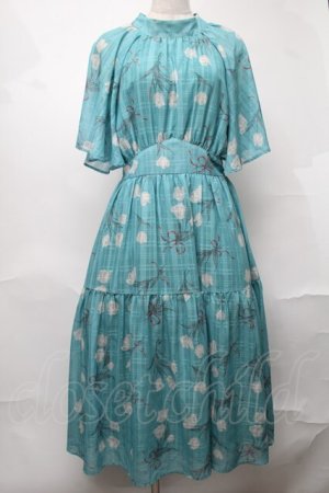 画像: axes femme POETIQUE / チューリップブーケロングワンピース  グリーン S-25-08-20-036-AX-OP-AS-ZS