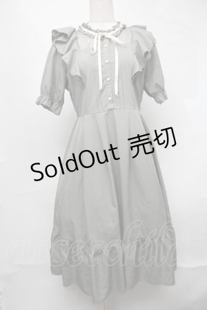 画像: axes femme / レース使いフリルワンピース  カーキ S-25-08-20-037-AX-OP-AS-ZS