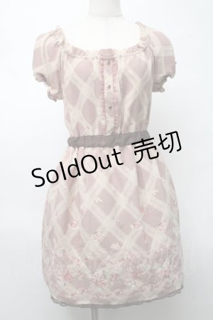 画像: LODISPOTTO / シフォンチェックワンピース  ブラウン S-25-08-20-039-LO-OP-HR-ZT100