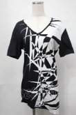 画像1: CIVARIZE / ジオメトリック総柄変形ロングTシャツ 44 黒ｘ白 S-25-08-21-044-GO-TS-AS-ZT504 (1)