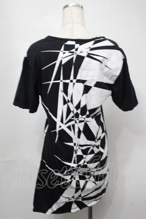 画像2: CIVARIZE / ジオメトリック総柄変形ロングTシャツ 44 黒ｘ白 S-25-08-21-044-GO-TS-AS-ZT504 (2)