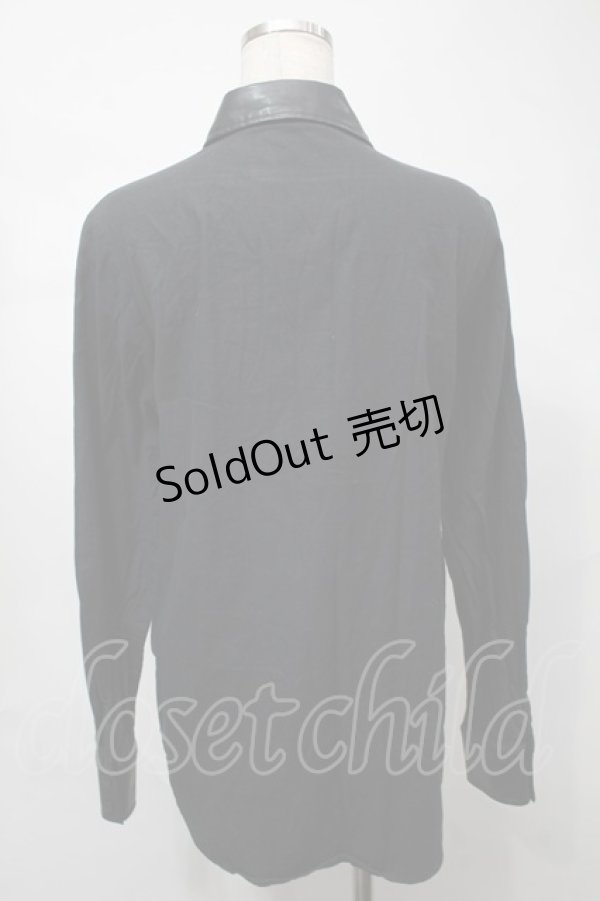 画像2: PEACE NOW / 襟切替シャツ  黒 S-25-08-21-045-PU-BL-AS-ZS (2)