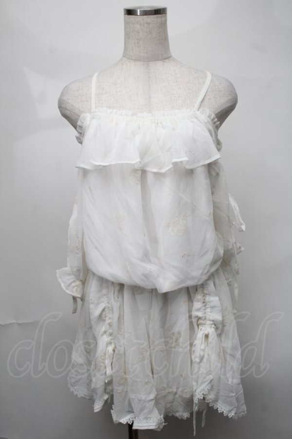 画像1: LIZ LISA / 刺繍コンビネゾン  白 S-25-08-21-047-LO-OP-AS-ZT068 (1)