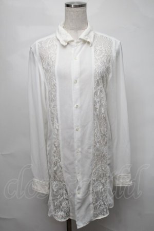 画像: CIVARIZE / レース切り替えシフォンシャツ  白 S-25-08-21-005-GO-BL-AS-ZS