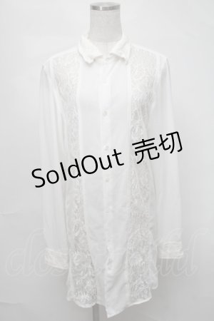 画像: CIVARIZE / レース切り替えシフォンシャツ  白 S-25-08-21-005-GO-BL-AS-ZS