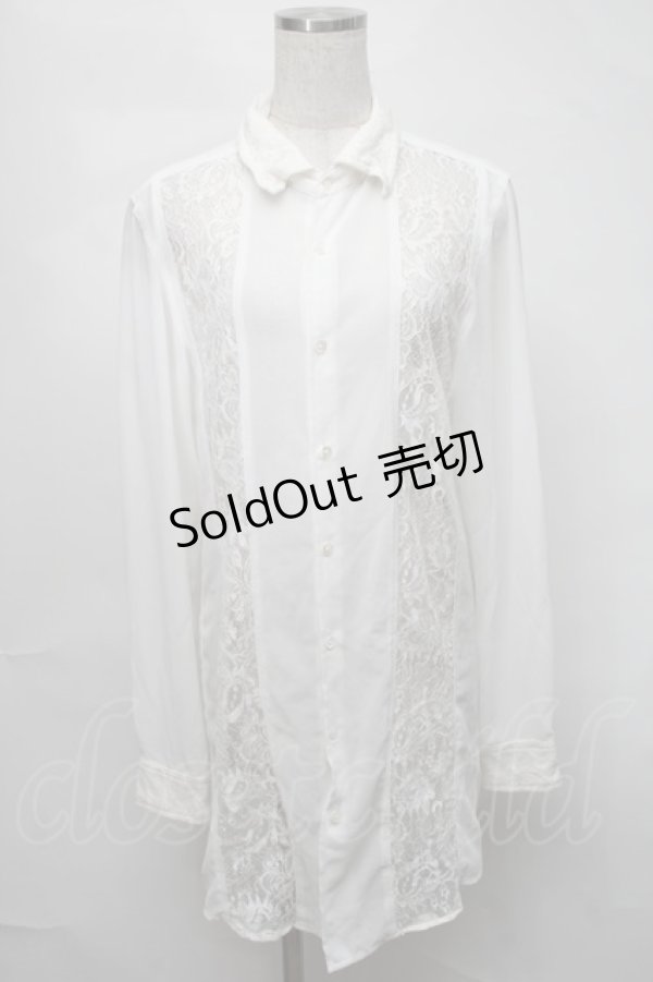 画像1: CIVARIZE / レース切り替えシフォンシャツ  白 S-25-08-21-005-GO-BL-AS-ZS (1)