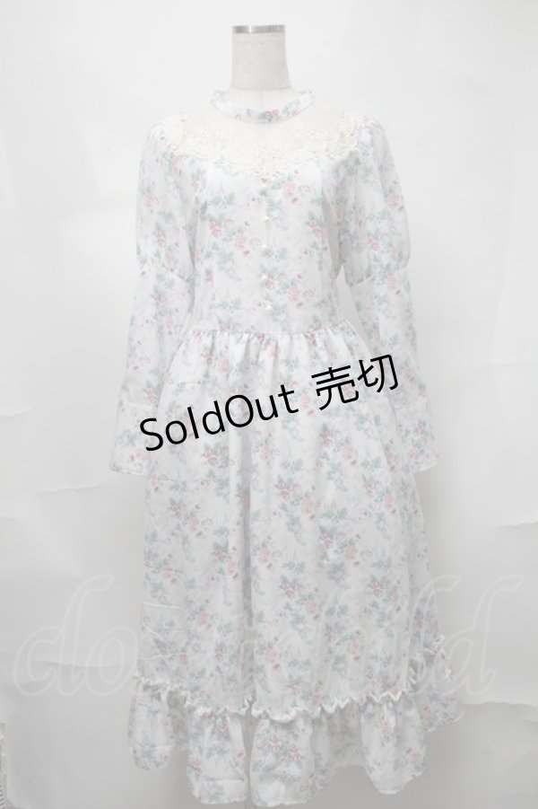 画像1: Kurumi Collaboration / KRハナジゴスリーブワンピース  白 S-25-08-21-049-LO-OP-SZ-ZT0826S (1)