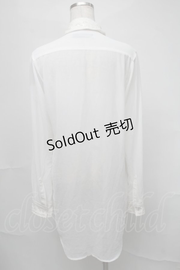 画像2: CIVARIZE / レース切り替えシフォンシャツ  白 S-25-08-21-005-GO-BL-AS-ZS (2)