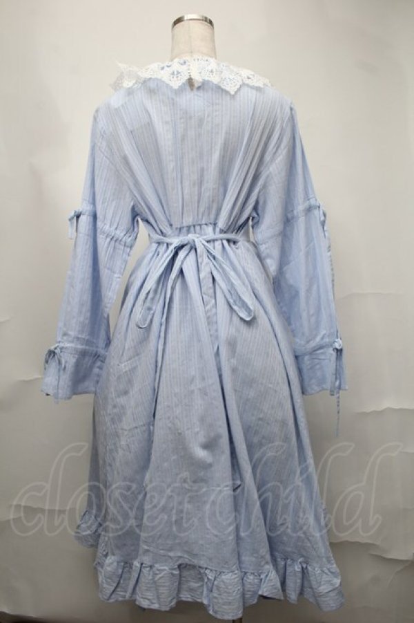 画像2: Cherirulu Chocola / 襟レースフリルワンピース 3L サックス S-25-08-21-053-LO-OP-HR-ZT504 (2)