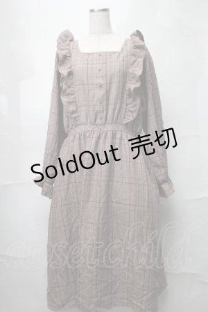 画像: m petit by misako / チェックワンピース LL ブラウン S-25-08-21-065-LO-OP-HR-ZT505