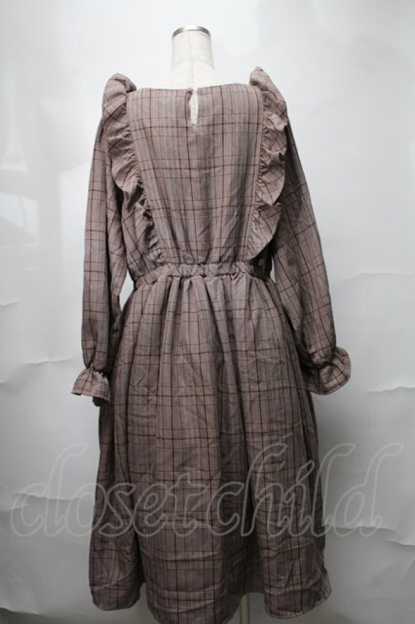 画像2: m petit by misako / チェックワンピース LL ブラウン S-25-08-21-065-LO-OP-HR-ZT505 (2)