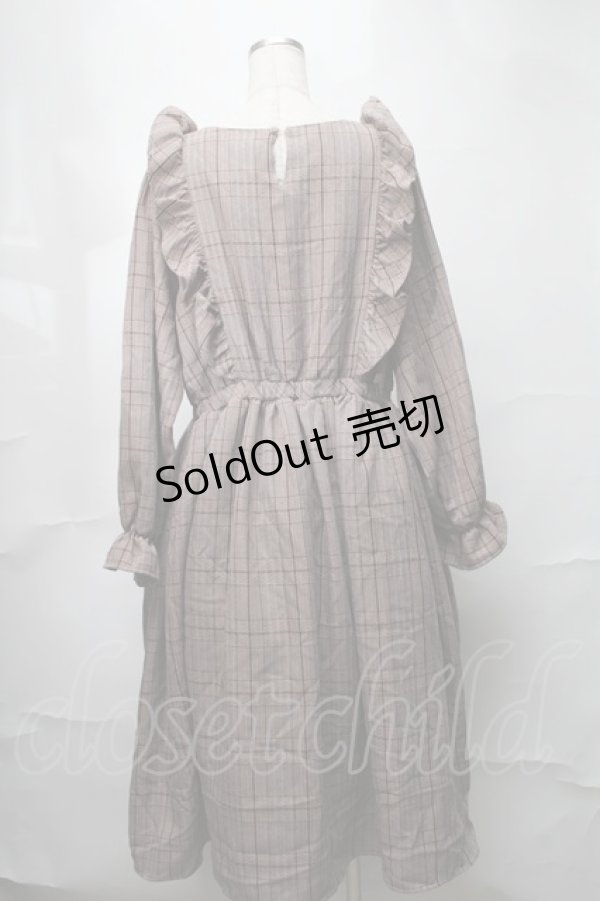 画像2: m petit by misako / チェックワンピース LL ブラウン S-25-08-21-065-LO-OP-HR-ZT505 (2)