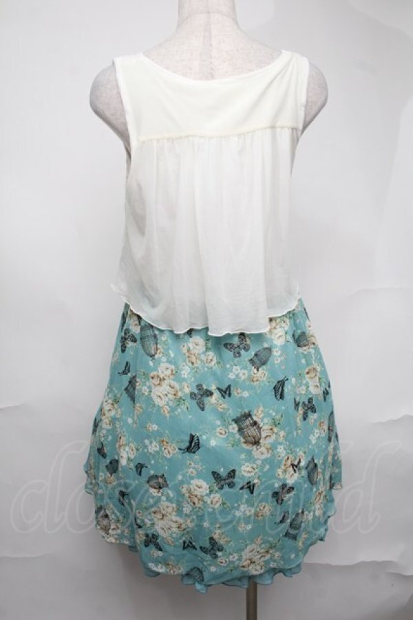 画像2: axes femme / レースｘメルヘン花柄チュニ  ミント S-25-08-21-1037-AX-OP-AS-ZS (2)