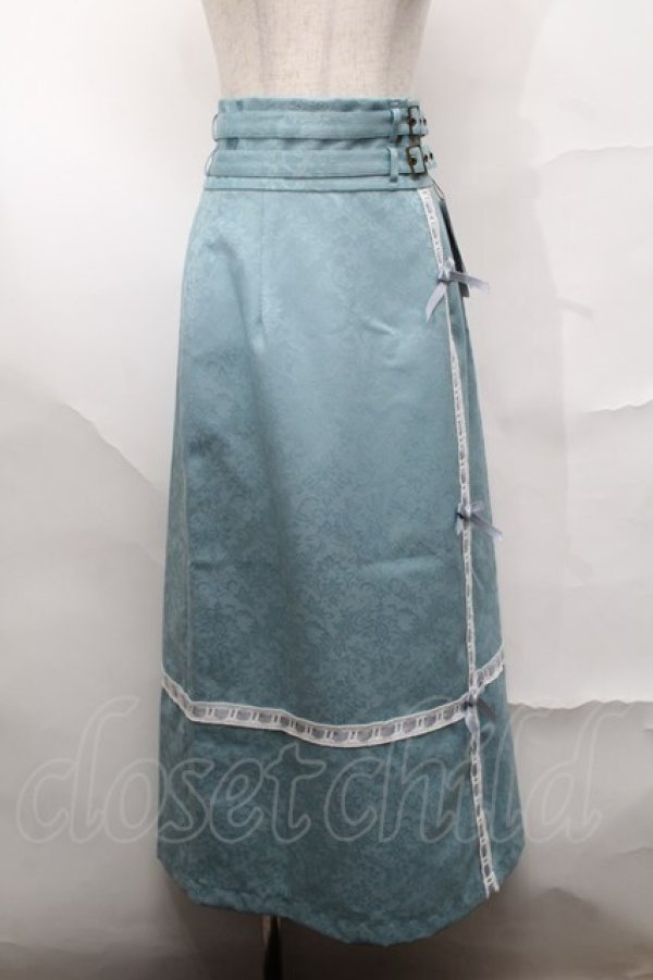 画像1: Moi-meme-Moitie / ダブルベルト十字架ロングスカート  グリーン S-25-08-21-1048-MO-SK-AS-ZS (1)