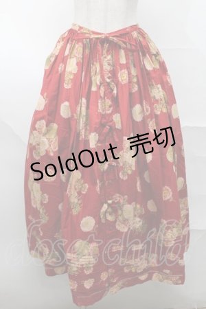 画像: PINK HOUSE / 雛菊プリントスカート  赤 S-25-08-21-1050-LO-SK-HR-ZS