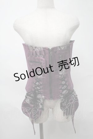 画像: Qutie Frash / パイソン柄切替ミリタリーコルセット  紫 S-25-08-21-1008-QU-TO-HR-ZS