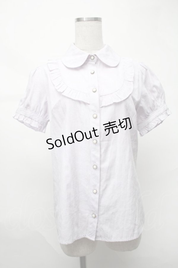 画像1: Blue rouge / 半袖ブラウス  ラベンダー S-25-08-21-1011-CA-BL-HR-ZT352 (1)