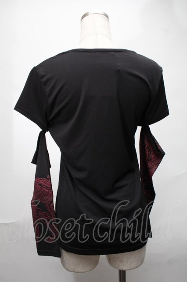 画像2: Qutie Frash / アームカバー付きTシャツ  黒 S-25-08-21-1013-QU-TO-AS-ZS (2)