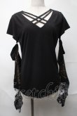 画像1: Qutie Frash / アームカバー付きTシャツ  黒ｘ金 S-25-08-21-1014-QU-TO-AS-ZS (1)