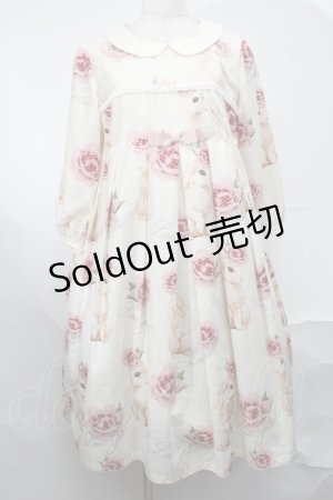 画像: Leur Getter / Rose Rabbit袖付ワンピース  アイボリー S-25-08-21-1019-LU-OP-HR-ZS