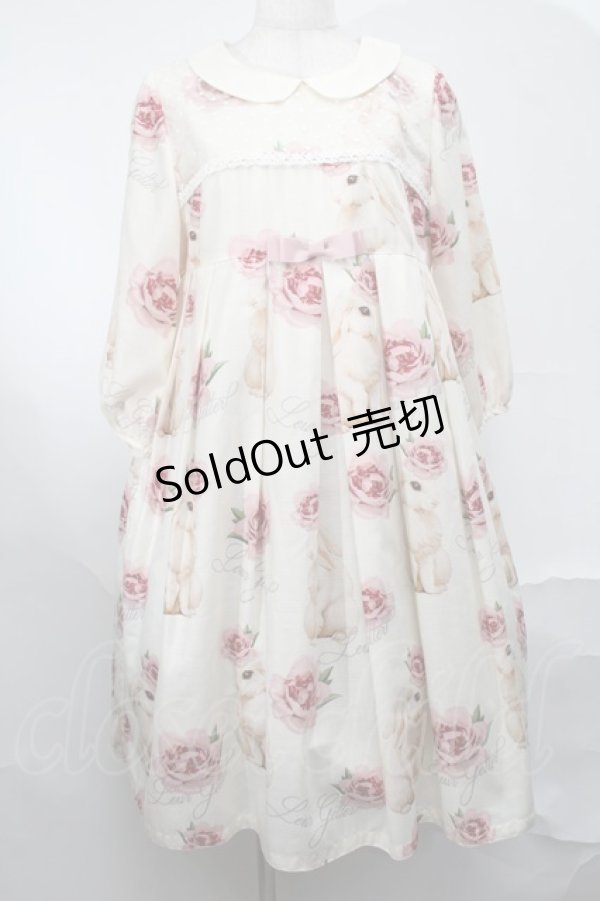 画像1: Leur Getter / Rose Rabbit袖付ワンピース  アイボリー S-25-08-21-1019-LU-OP-HR-ZS (1)
