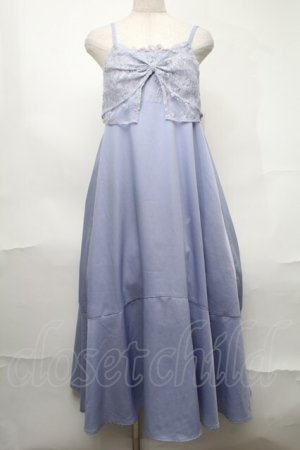 画像: axes femme / ビッグレースリボンキャミワンピース  サックス S-25-08-21-1028-AX-OP-AS-ZS