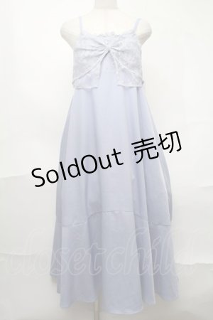 画像: axes femme / ビッグレースリボンキャミワンピース  サックス S-25-08-21-1028-AX-OP-AS-ZS