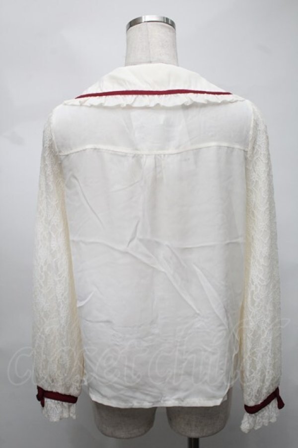 画像2: LIZ LISA / リボンブラウス  オフｘ赤 S-25-08-21-008-LO-BL-AS-ZT503 (2)