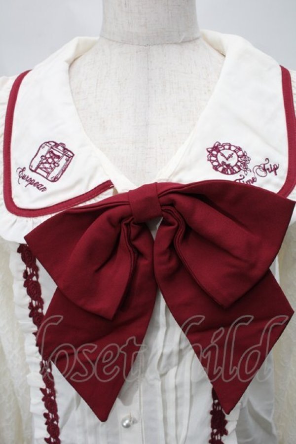 画像3: LIZ LISA / リボンブラウス  オフｘ赤 S-25-08-21-008-LO-BL-AS-ZT503 (3)