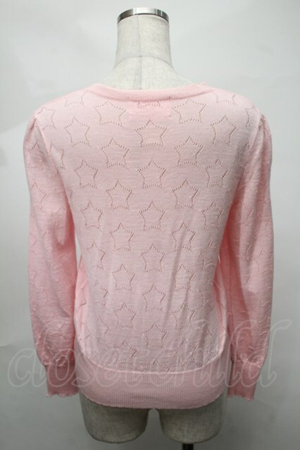 画像2: Nile Perch / 星透かしカーディガン  ピンク S-25-08-21-014-LO-TO-AS-ZT504 (2)